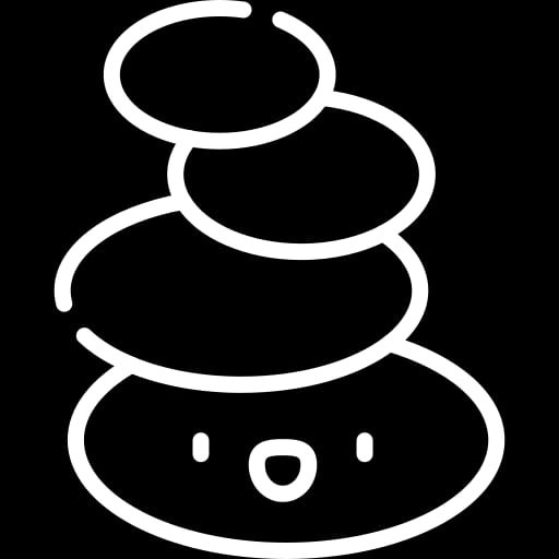 Pool Resurfacing Service 4 A White Line-Art Icon Depicting A Snowman Composed Of Three Stacked, Slightly Asymmetrical Ovals, Set Against A Transparent Grey And White Checkerboard Background.